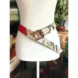 Topshop Leather Belt Animal Prints Snake Buckle